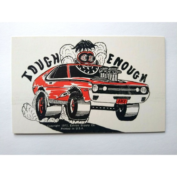 Hot Rod Postcard AMX American Motors Tough Enough Monster Car Auto Racer Card 72 - Picture 2 of 3